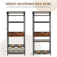 thumbnail image 5 of Lisonu Dog Feeding Station with Height-Adjustable Bowls, American Design Pet Feeder with Storage Shelves, Drawer and Hooks, 2 Large Stainless Steel Bowls for Medium and Large Dogs, 5 of 11