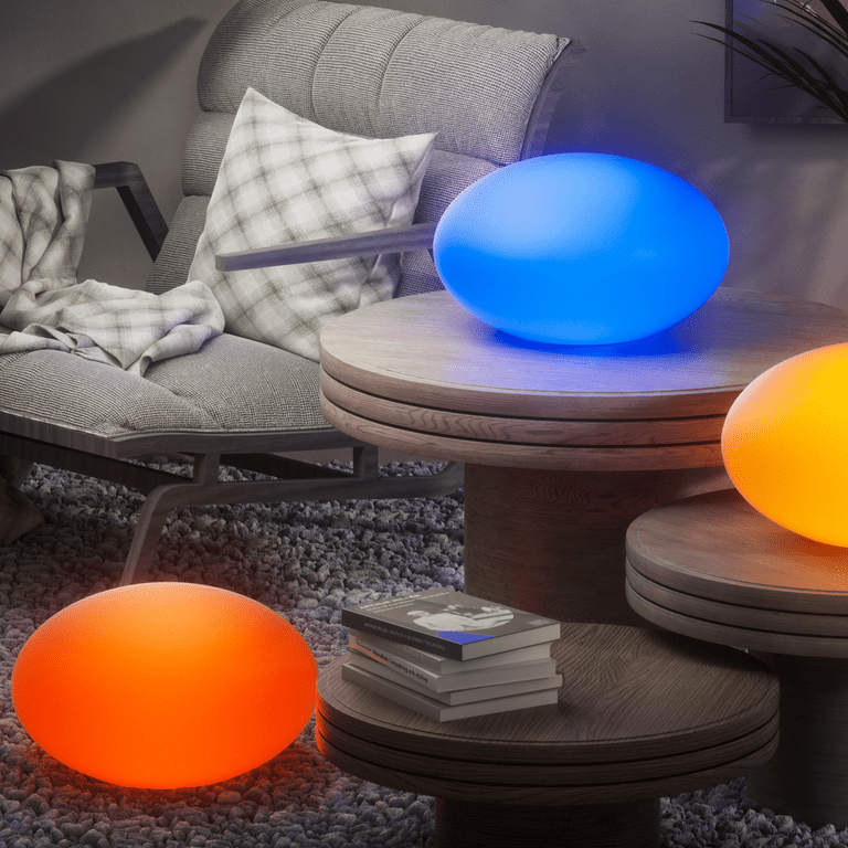 Magshion LED Cordless Egg Night Light RGB 16 Color Changing Table Lamp Waterproof Moon Light Nursey Nightlight with Remote Control USB Rechargeable