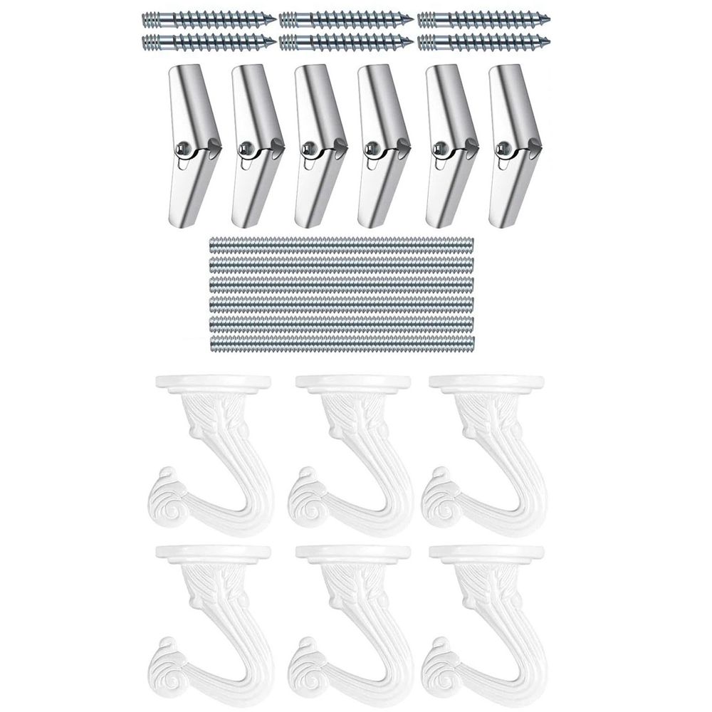 Heavy Duty 6 Sets for Hanging Plants Screws with Hardware Decorative Ceiling Hooks Plants Hook