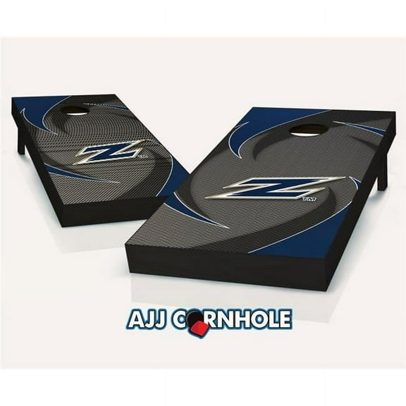 AJJCornhole 110-AkronSwoosh Akron Zips Swoosh Theme Cornhole Set with Bags - 8 x 24 x 48 in.