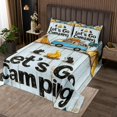 thumbnail image 2 of Erosebridal Happy Camping Coverlet Set King,Camper RV Car Bedding Set,Animal Decor,3-Piece, 2 of 5