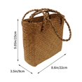 thumbnail image 3 of CHOK Knitted Bag Handmade Straw Bag Bucket Bag Shoulder Bag (Dark Beige), 3 of 5