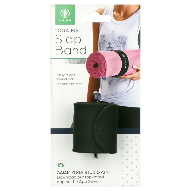 Gaiam Yoga Mat Slap Band, Yoga Mat Carrier, Black, 20 Length