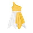 thumbnail image 6 of Zaldita Kids Girls Sleeveless Ballet Praise Lyrical Dance Dress Metallic Color Block Liturgical Worship Costume Dancewear Yellow 16, 6 of 7