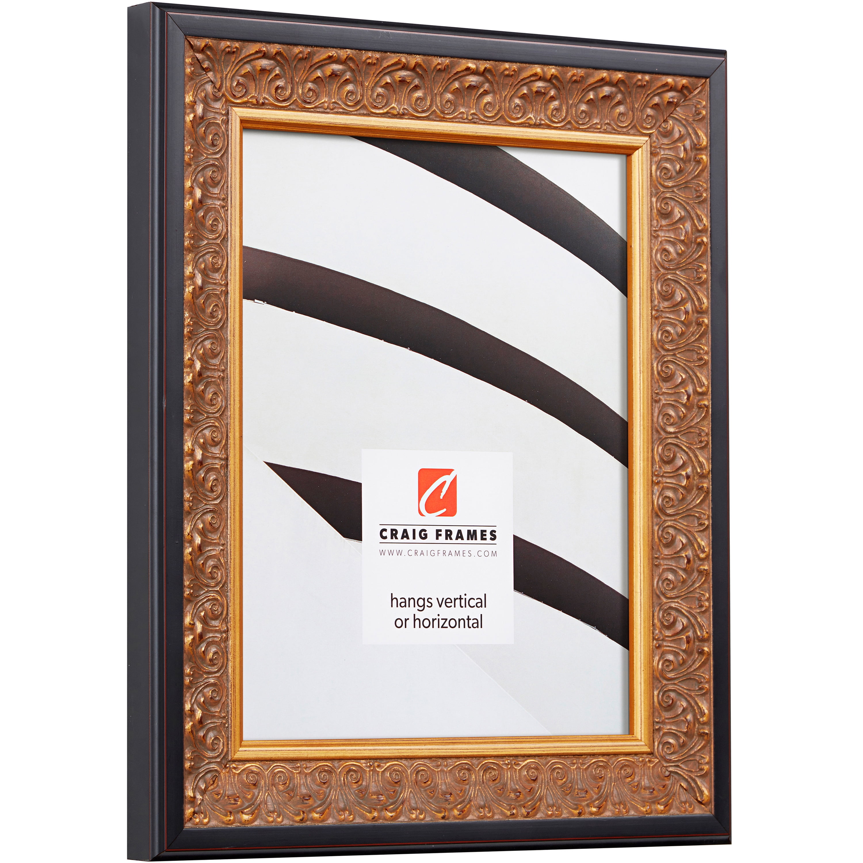 Craig Frames Furio, 18x24 inch Picture Frame, Gold and Black