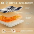 thumbnail image 3 of Christmas Heated Blanket Electric Throw-50''x60''Ultra Soft Cozy Plaid Flannel Fast Heating Electric Blanket with 10 Heat Levels & 10 Hours Auto Off, ETL Certified, Keep Warm in Home Office, 3 of 6