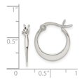 thumbnail image 2 of 925 Sterling Silver Hinged Polished Flat Hoop Earrings 18x15mm Wide Hoop Earring for Women, 2 of 2
