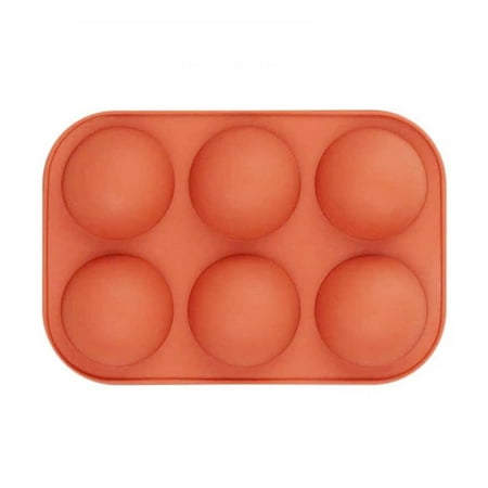 

Clearance 6 Holes DIY Ball Sphere Mold Silicone Cake Chocolate Candy Mould Kitchen Baking Soap Jelly Mold-Orange 1pc