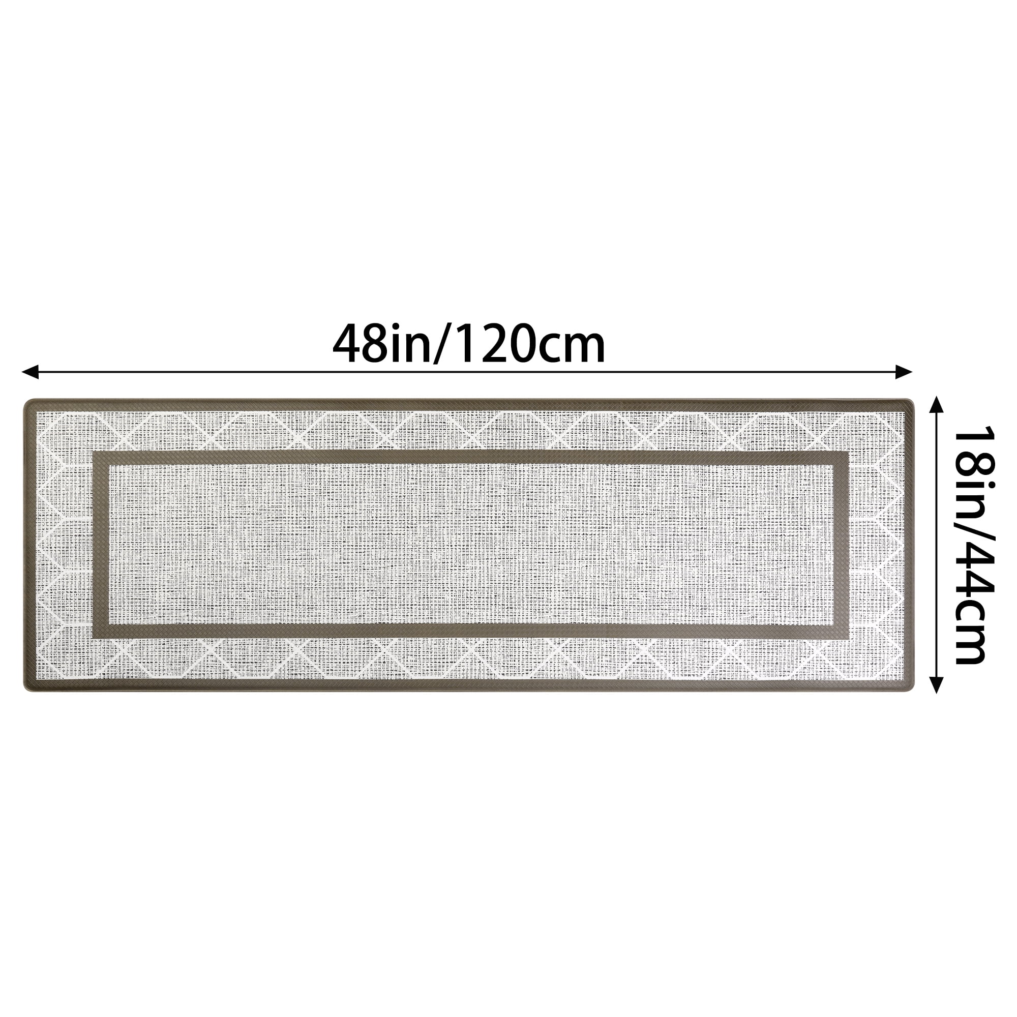 Unique Bargains Machine Washable Kitchen Rug Non-Slip Kitchen Runner Rugs Floor Mats Brown 18" x 48"