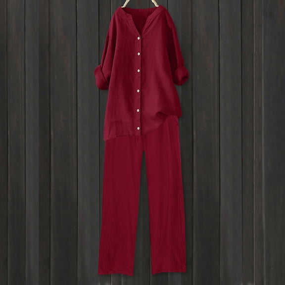 Womens 2 Piece Outfits Wide Leg Blouse Pockets Elastic Pants Sets Casual V Neck Shirt Trousers Fashion Streetwear Winter Dress Pants Dresses for Women Elegant Shower Suit Fall Pant Suits for Women