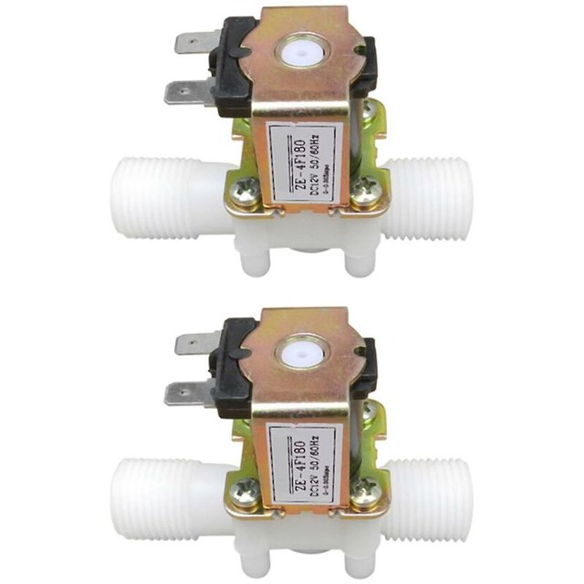 2 válvulas solenoides de plástico de 12 V y 1/2 pulgada, magnéticas, para agua y aire, normalmente cerradas