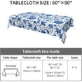 thumbnail image 3 of Blue Floral Tablecloth Rectangle Table Cloth Washable Table Cover for Decoration Kitchen Dining Room 60x84 Inch, 3 of 6