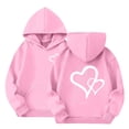 thumbnail image 2 of UACY Girls Preppy Heart Sweatshirts Oversized Pullover Sweatshirt Kids Fall Winter Long Sleeve Cute Prints Trendy Hoodies (Pink, 3-4 Years), 2 of 8