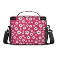 thumbnail image 3 of Daisy Pioneer Flower Pink Pattern Insulated Lunch Box for Women Men, Medium Leakproof Cooler Bag with Adjustable Strap, 10"x6.7"x8", 3 of 6