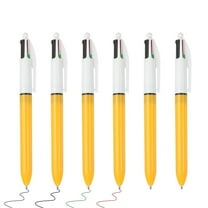 4 Colors Retractable Ballpoint Pen, 6Pcs Plastic Pens 1.0mm Point, Orange