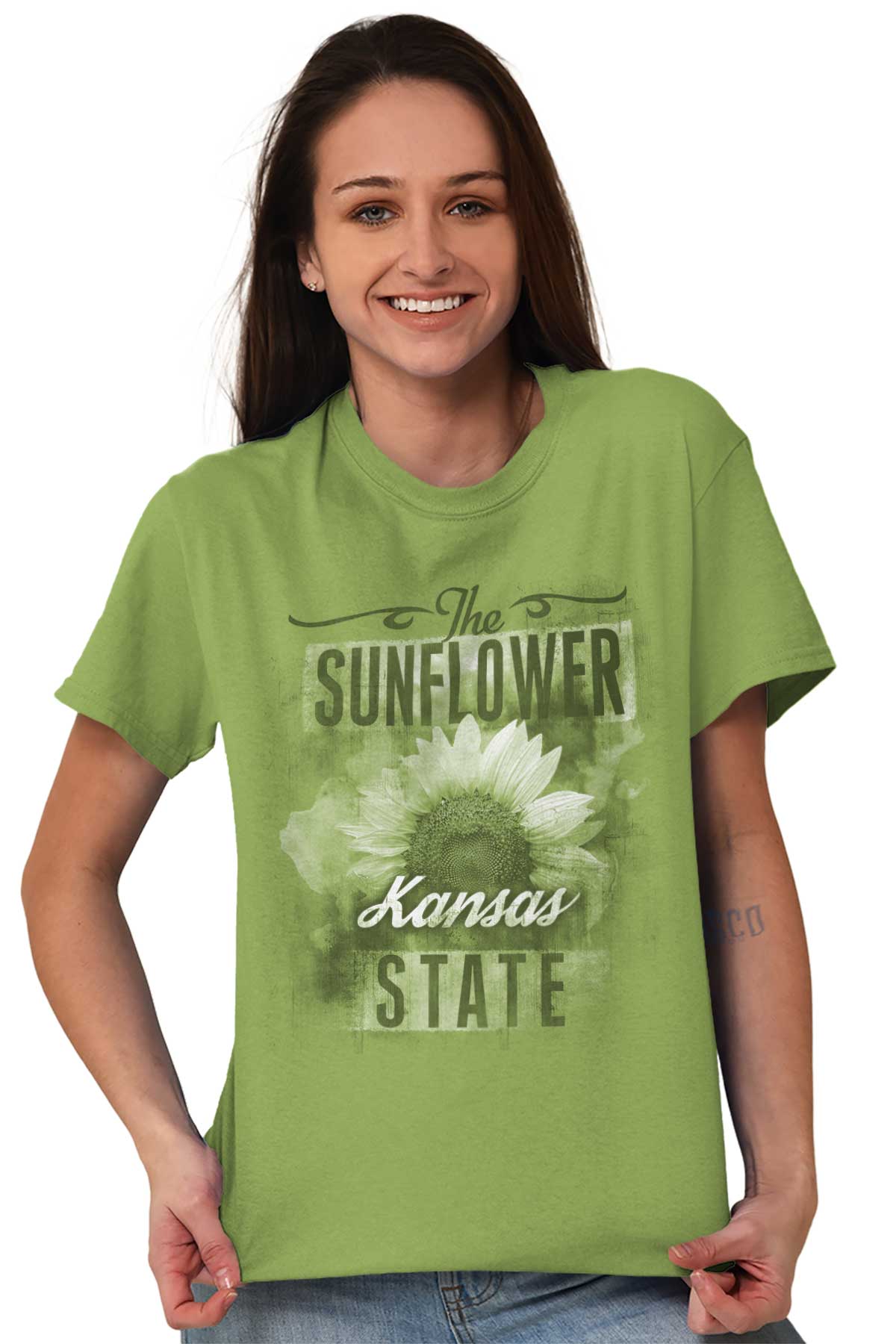 HOMETOWN & TOURIST Ladies TShirts Tees T For Women Kansas Sunflower