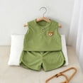 thumbnail image 7 of Atogsazn Toddler Baby Boys Summer Clothes Set Newborn Sleeveless Tank Tops & Shorts Outfit Loose Fit Outerwear Green 7-8 Years Fashion, 7 of 7