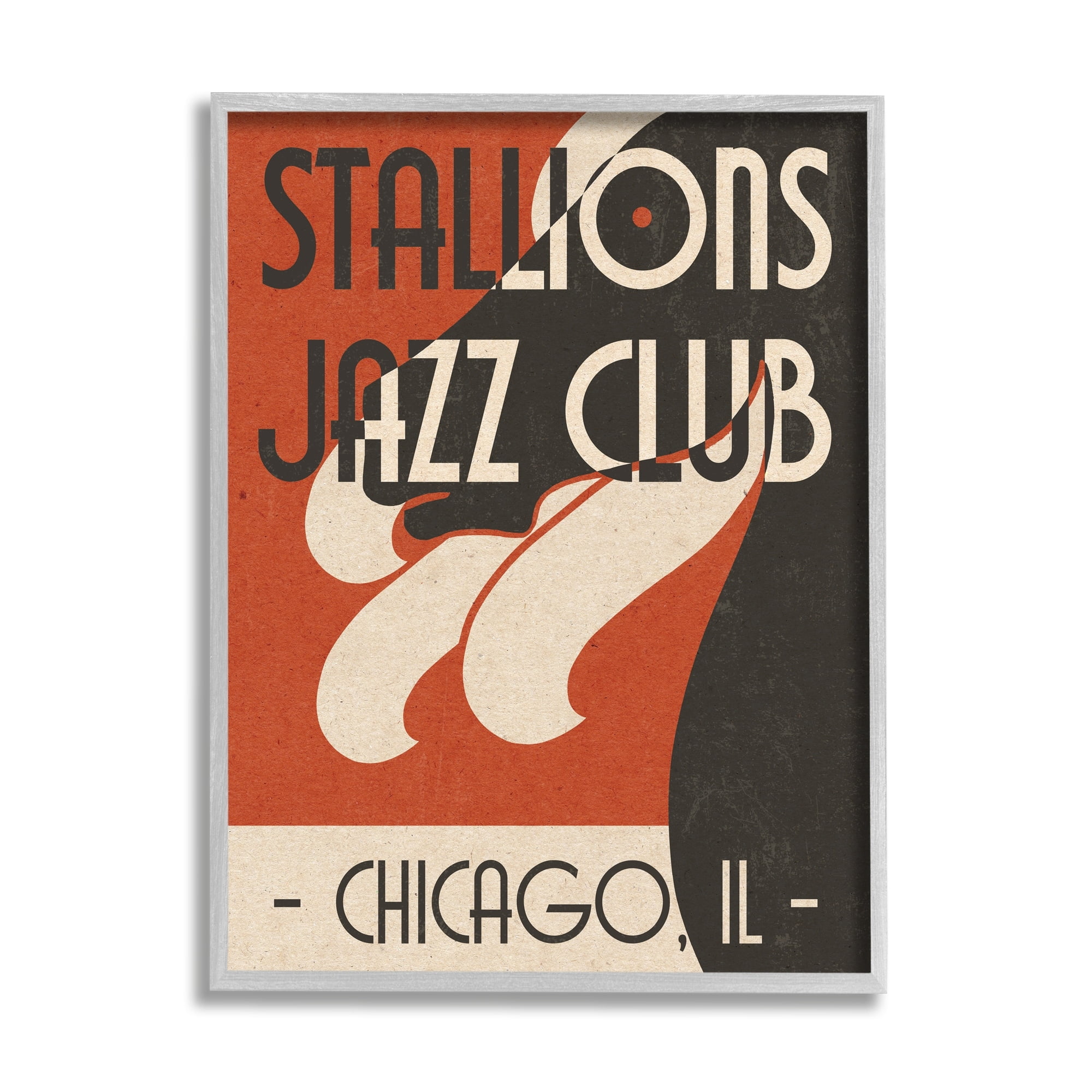 Stupell Industries Stallions Jazz Club Retro Abstract Horse Chicago Illinois, 16 x 20, Design by Daphne Polselli