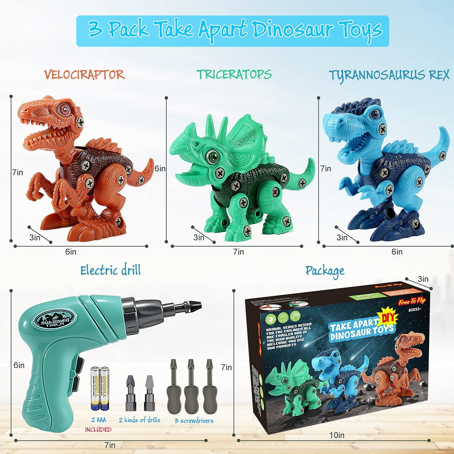 Fridja Dinosaur Toys, Take Apart Toys with Dinosaur Eggs,STEM