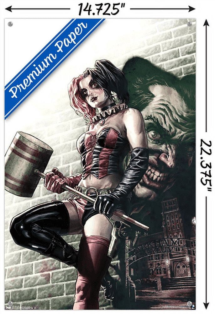 DC Comics - Harley Quinn - Wall Wall Poster with Push Pins, 14.725" x 22.375"