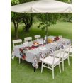 thumbnail image 3 of Outdoor Tablecloth with Umbrella Hole and Zipper, Christmas Grey Rectangle Table Cloth 54x80 Inch Waterproof Tablecloth, Xmas Snowman Red Poinsettia Winter Snowflakes Picnic Table Cover for Patio, 3 of 7