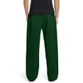 thumbnail image 4 of Resicozy Mens Baggy Sweatpants Wide Leg Lounge Sweat Pants with Pockets Big and Tall Uncuffed Solid Color Open Bottom Sweatpants Dark Green L, 4 of 4