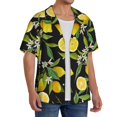 thumbnail image 2 of Kdxio Men'S Hawaiian Shirt For Men Short Sleeve Shirt Lemon Fruits Flowers Leaves Summer Casual Holiday Beach Button Down T-Shirts, 2 of 5