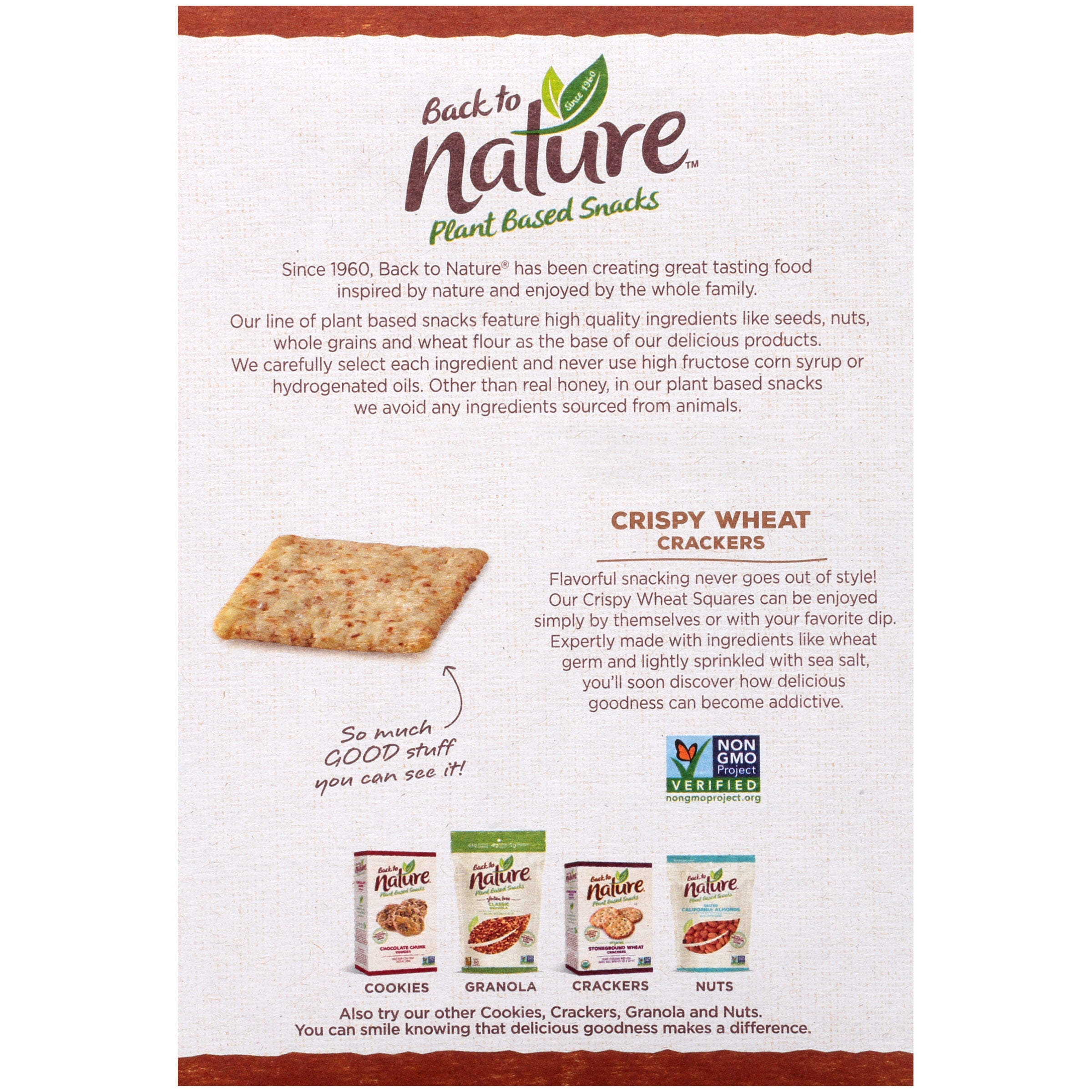 Back To Nature Plant Based Snacks Crispy Wheat Crackers 8 Oz Box Walmart Com Walmart Com