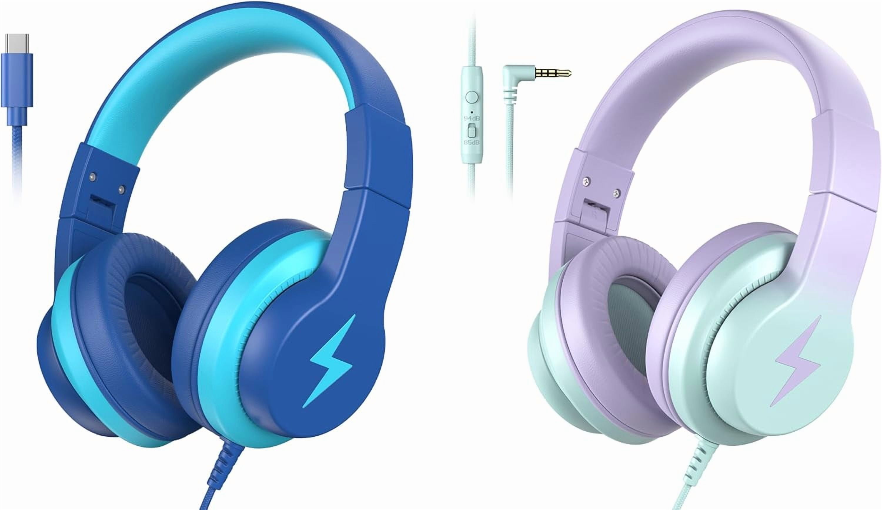 Wired Headphones USB C+3.5 mm Jack for Kids