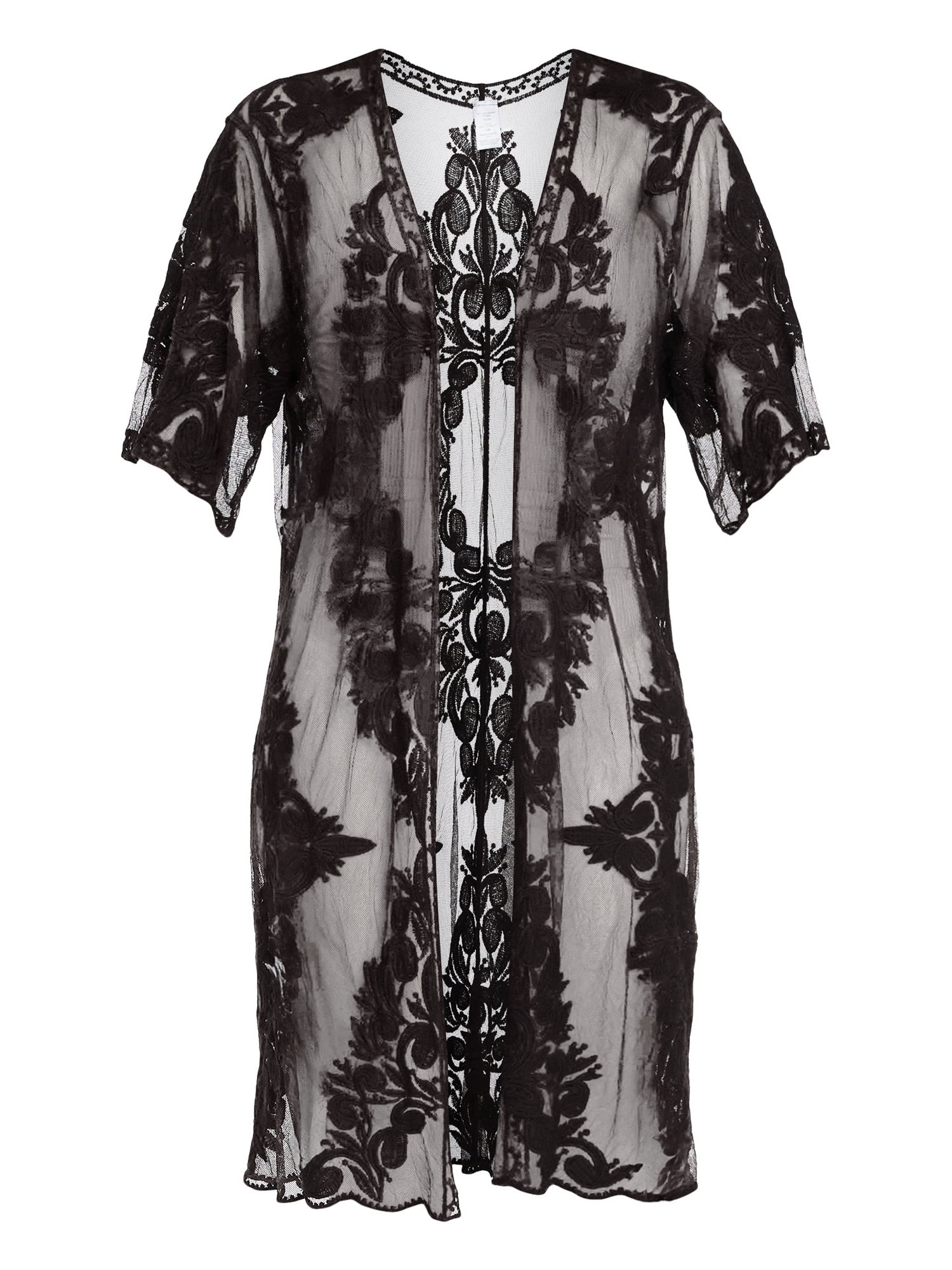 Time and Tru Women's Lace Coverup, Sizes L/XL, Darkest Brown