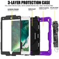 thumbnail image 6 of iPad PRO 9.7 InchiPad 6th 5th Air 2nd [ Pro 9.7 6/5 Air 2 ] Gen A1893 A1822 A1474 A1475 A1476 A1566 A1673 A1674 Full-Body Protective Shock Proof Cover with Shoulder Strap - Purple, 6 of 7
