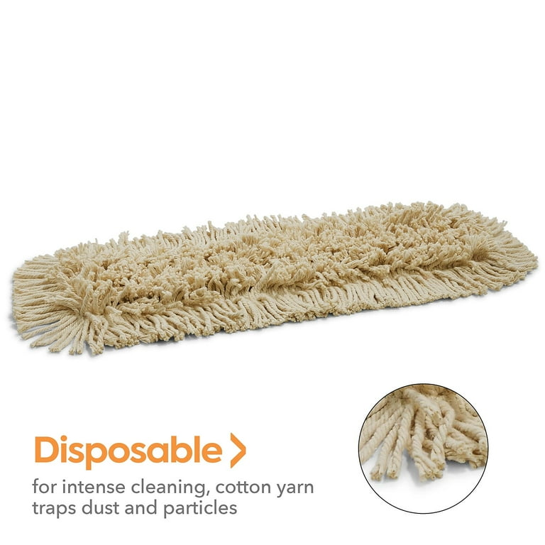 Cut-End Dust Mop Head, Cotton, 24 x 5, White Cut-End Dust Mop Head, Cotton, 24 x 5, White