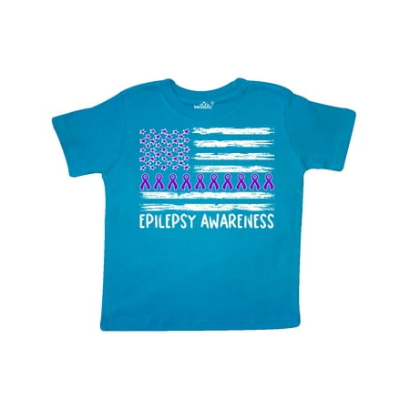 

Inktastic Epilepsy Awareness Purple Ribbons and Flag Gift Toddler Boy or Toddler Girl T-Shirt