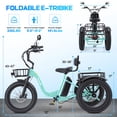 thumbnail image 3 of Gocio 20" x 4.0 Fat Tire Electric Tricycle for Adults,750W E-Trike With 48V/18AH Large-Capacity Battery UL2849 Certified,Max 15.5Mph 7-Speed Folding Electric Tricycle With Basket, 3 of 11