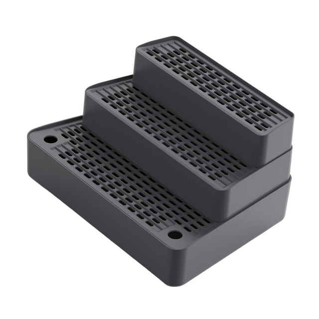 Rampa, estribo con almohadilla fácil de limpiar, tapete desmontable para arena para gatos, escalera de 3 escalones Gris oscuro