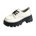 thumbnail image 4 of Shoes for Women Lace-Up Comfortable Shoes for Office Daily Wear Women's Leather Block Heel Round Toe Business Work Dress Shoes, 4 of 6