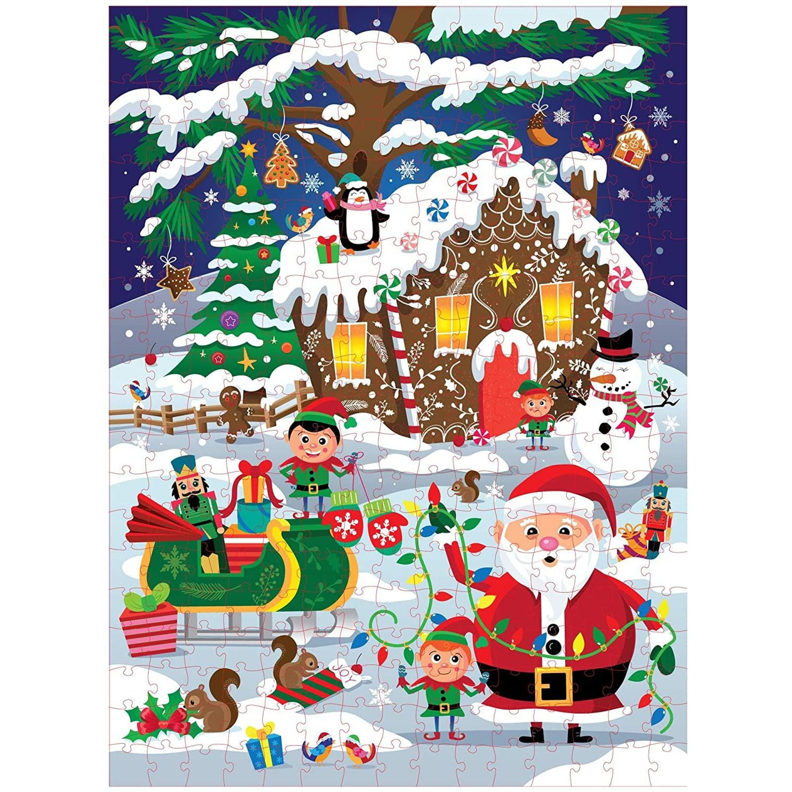 Christmas Snowman Christmass Santa Jigsaw Puzzle Present Kids Card Gift 