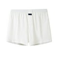 thumbnail image 4 of khonts,Men's Cotton Boxer Briefs Soft Underwear Breathable Pajamas Shorts Elastic Waist Comfortable Loose Underpants White M, 4 of 4