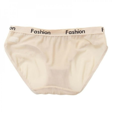 

Fantadool Transparent Panties for Women Letter Print Underwear Ultra-thin Breathable Mid Rise Briefs