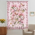 thumbnail image 2 of Pink Orchid Sheer Curtains 45 Inches Long, Spring Floral Flowers Leaves Botanical Light Filering Curtains, Breathable Simi Curtain Privacy Drapes for Kitchen Bathroom Small Window Treatment, 2 of 9