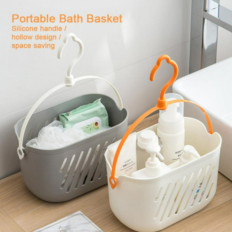 Plastic Hanging Shower Caddy Kitchen Bathroom Storage Basket with Rotatable  Hook