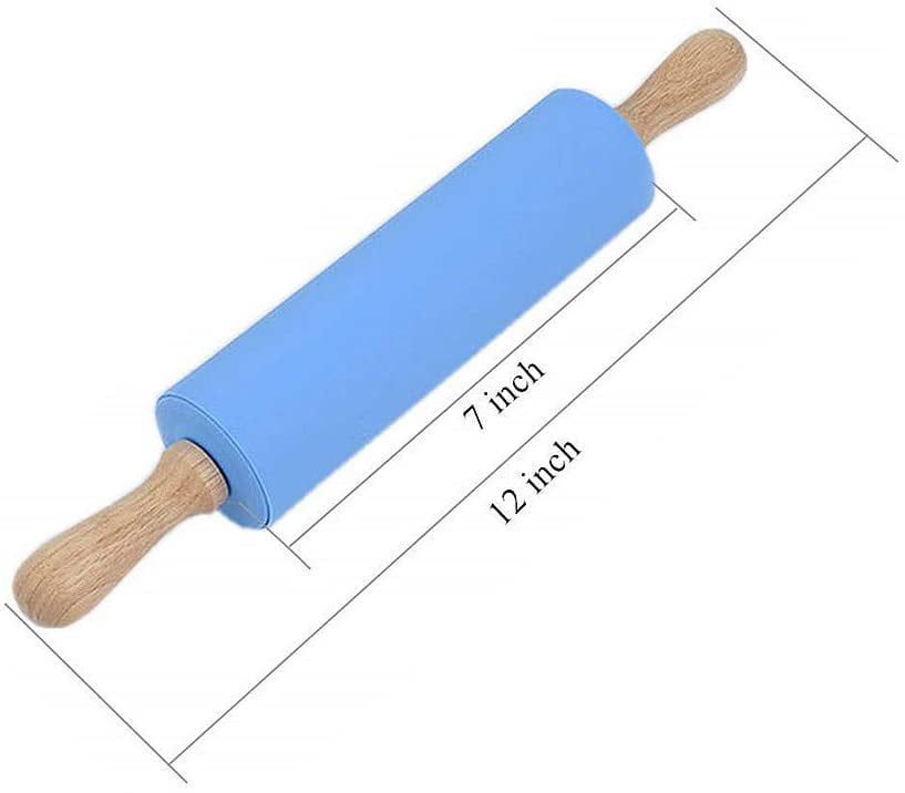 Silicone Rolling Pin for Baking Honglida 15-inch Roller Pin Non-stick Surface 