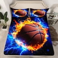 thumbnail image 2 of Castle Fairy Basketball Sport Twin Sheet Sets for Female Men,Flame Lightning Bedding, 2 of 7