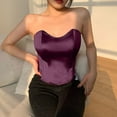thumbnail image 2 of Birdeem Womens Fashion Solid Fishbone Girdling Slim Backless Tanks Top Short Breast Wrap, 2 of 12