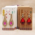 thumbnail image 5 of 100pc/lot paper Dreamcatcher wishes jewelry package tag card Diy Thank you/ Love earring card White/brown marbel earring card krafttree 100card100oppbag, 5 of 6