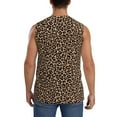 thumbnail image 4 of Fotbe Men's Brown Leopard Print Men's Sleeveless Muscle Tank Tops Casual T-Shirts for Gym Workout Beach-XX-Large, 4 of 8