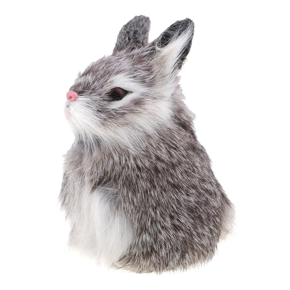 6 x 8 x 13cm Animal Figure Model Plush Rabbit Shop Display Grey