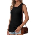 thumbnail image 3 of MOSHU 2 Pack Tank Tops for Women Crew Neck Sleeveless Tops Dressy Casual Loose Fit Summer Shirts, 3 of 9