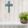 thumbnail image 6 of Rustic Southwest Turquoise Wall Cross – Silver Gem Accents – Western Religious Decor for Living Room, Office, or Entryway – Great Rustic Gift for Home or Holiday, 6 of 7