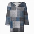 thumbnail image 4 of Towmus Womens Tops Button Down Shirts 3/4 Sleeve V Neck Cotton Women's Casual T-Shirts Cute Tunic Tops Basic Tees Blouses Loose Fit Pullover Shirt, 4 of 5